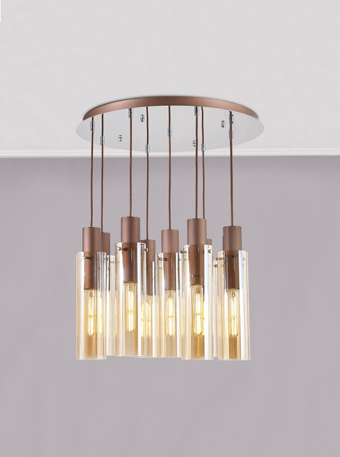 Brooks Slim Round Pendant 9 Light